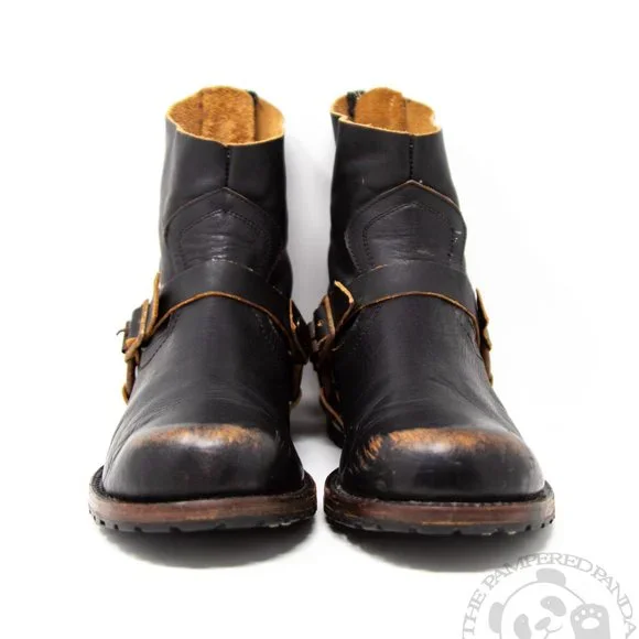 Freebird By Steven Ankle Boots Brown Harness Distress Leather Womens Size 10 025 - Picture 2 of 8